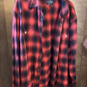 Lucky Brand Red and Black Plaid Shirt